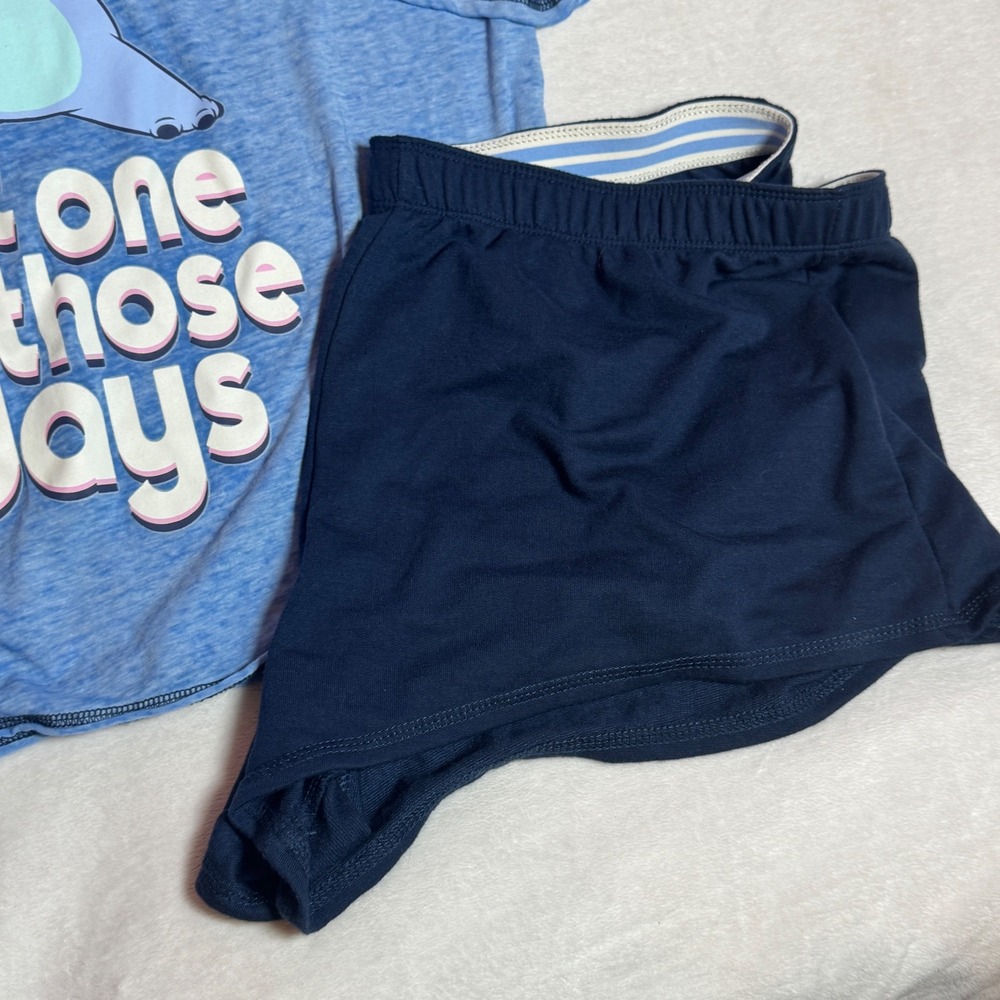 Disney Stitch "Just One of Those Days" 3-Piece‎ Women's Blue Pajama Set Size L - Picture 3 of 6